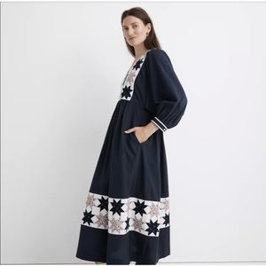NWT Madewell Quilted Patchwork Midi Dress
